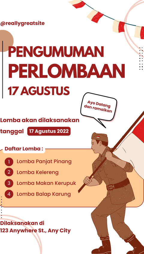 8 Contoh Pamflet Lomba 17 Agustus  Lengkap dengan Cara Membuatnya