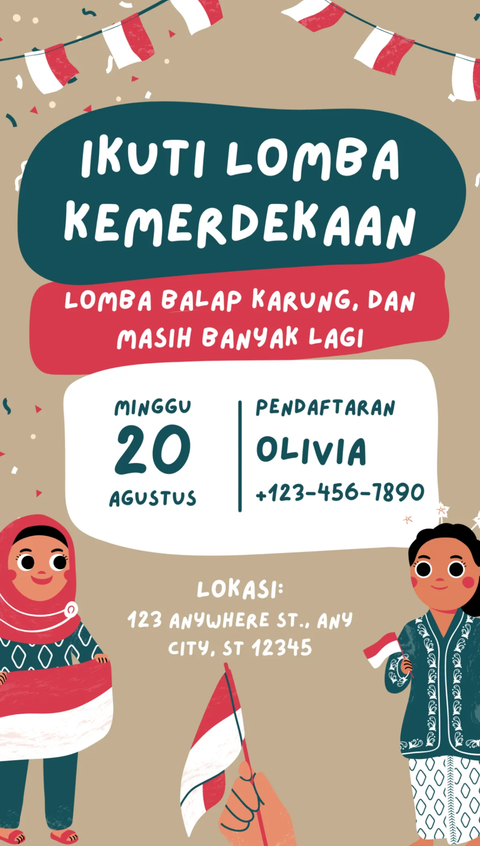 8 Contoh Pamflet Lomba 17 Agustus  Lengkap dengan Cara Membuatnya