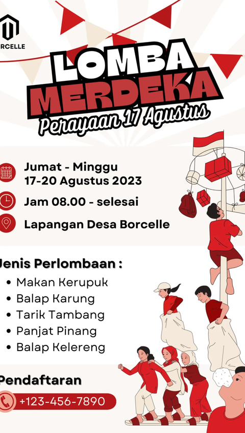 8 Contoh Pamflet Lomba 17 Agustus  Lengkap dengan Cara Membuatnya