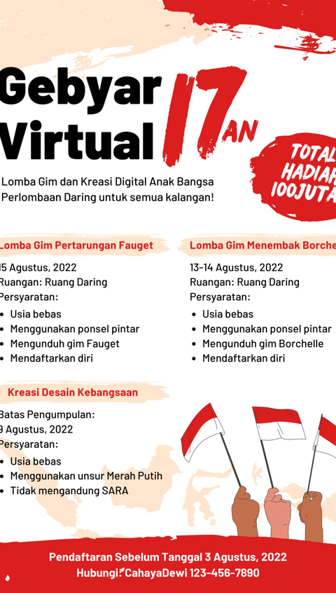 8 Contoh Pamflet Lomba 17 Agustus  Lengkap dengan Cara Membuatnya