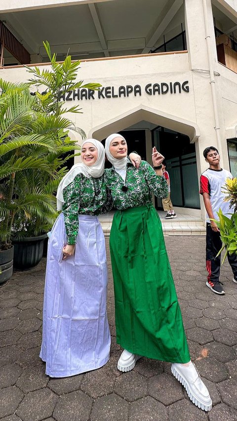 Sambil Lari-Lari, Nagita Slavina dan Putri Zulhas Berseragam SMP Nostalgia ke Sekolah, Netizen: Mama Gigi Awet Muda Masih Cocok