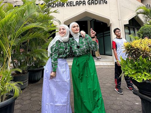 Sambil Lari-Lari, Nagita Slavina dan Putri Zulhas Berseragam SMP Nostalgia ke Sekolah, Netizen: Mama Gigi Awet Muda Masih Cocok