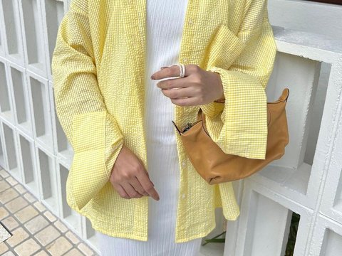 Fresh Look with Loose Soft Yellow Shirt