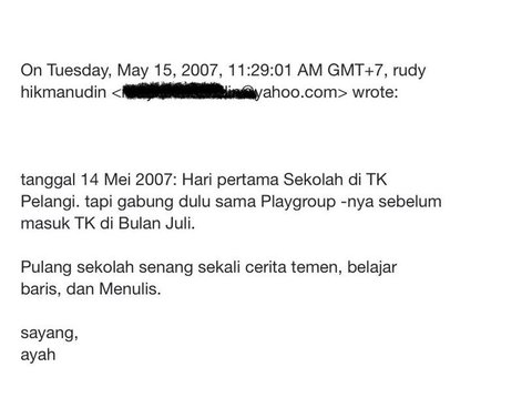 Wanita Ini Bagikan Email Perkembangannya sejak Kecil yang Ditulis Sang Ayah, Bikin Iri Warganet