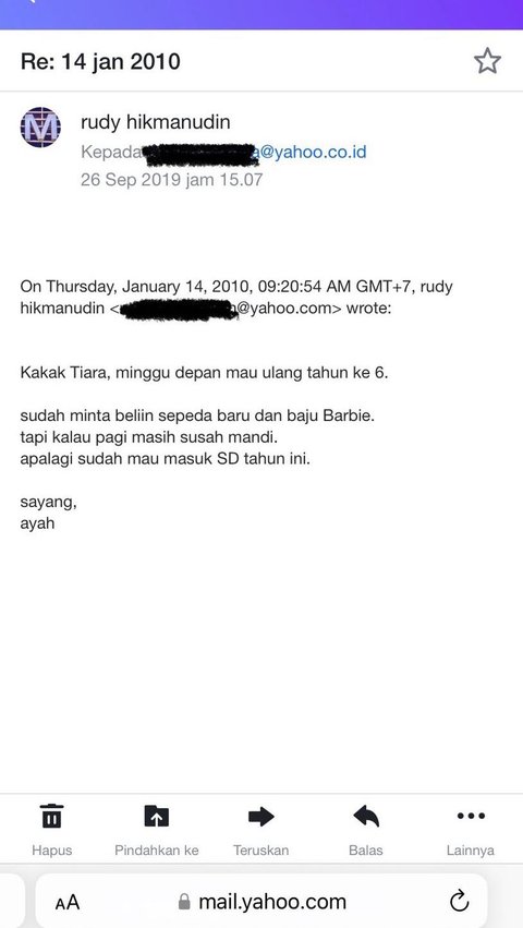 Wanita Ini Bagikan Email Perkembangannya sejak Kecil yang Ditulis Sang Ayah, Bikin Iri Warganet