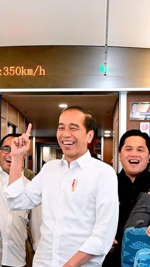 Wajah Bahagia Jokowi & Dua Menteri saat Kereta Cepat  Pertama Kali Capai Kecepatan 350 Km Per Jam