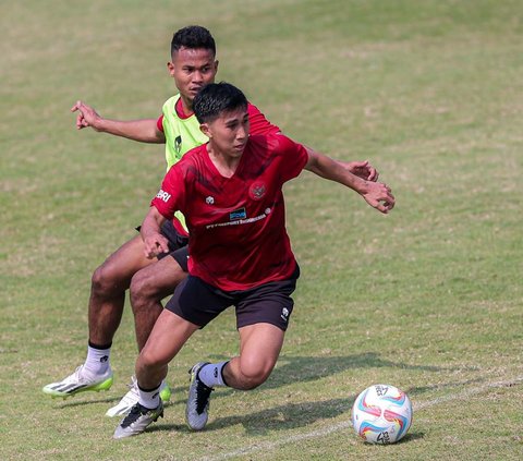 FOTO: Skuad Tak Lengkap, Timnas Indonesia U-24 Tetap Tancap Gas Matangkan Persiapan Asian Games 2022