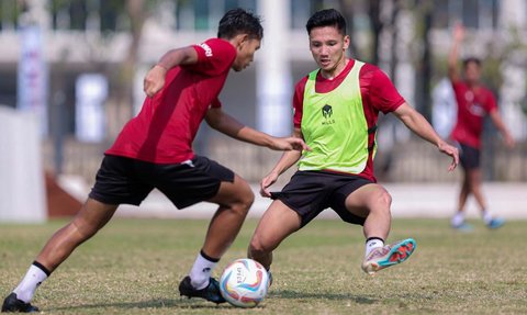 FOTO: Skuad Tak Lengkap, Timnas Indonesia U-24 Tetap Tancap Gas Matangkan Persiapan Asian Games 2022