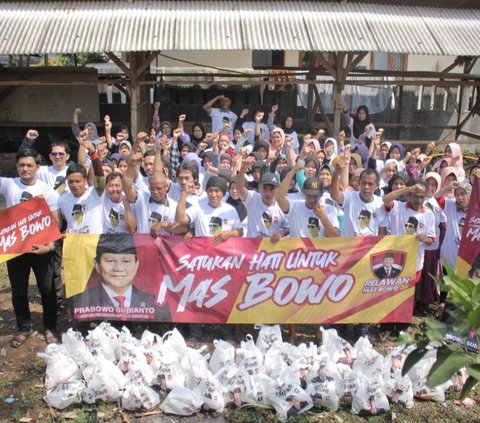 Aksi Relawan Cari Dukungan untuk Prabowo di Pandeglang Banten