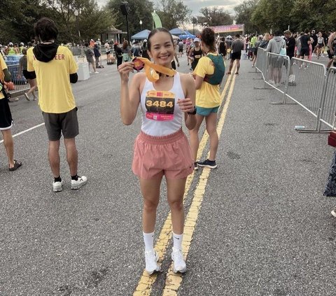 Potret Enzy Storia Perdana Ikut Maraton di Washington DC, Dapat Dukungan Penuh dari Suami Tercinta