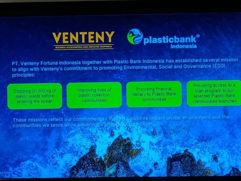 Dukung ESG, Venteny Gandeng PlasticBank Literasi Keuangan Pengumpul Sampah Plastik