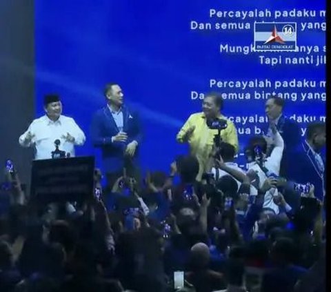 Unique Moment of Prabowo's Declaration as Presidential Candidate of the Democratic Party, SBY Sings 'You Will Never Walk Alone' and Everyone Dances