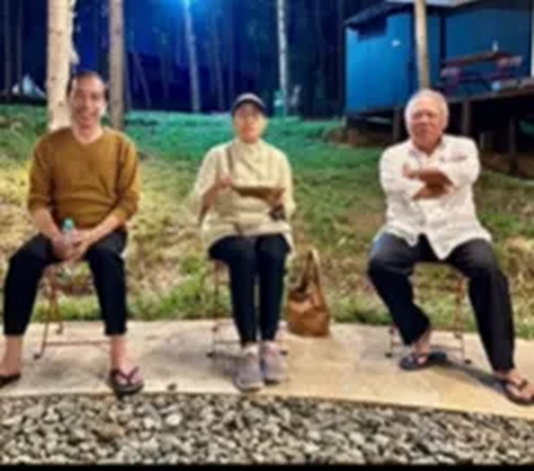 Presiden Jokowi dan beberapa Menteri Kabinet Indonesia Maju mengunjungi IKN Nusantara dalam rangka camping bersama di tengah hutan.