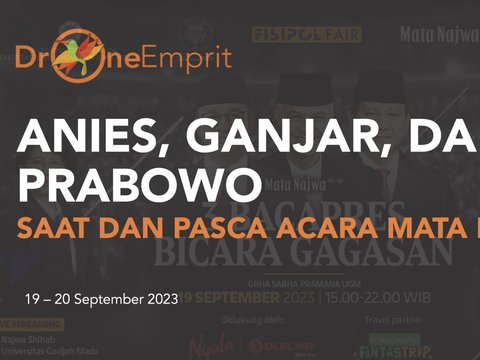 Analisis Drone Emprit soal 3 Bacapres Adu Gagasan di UGM: Prabowo ‘Jujur’, Ganjar ‘Tegas’, Anies ‘Sederhana’