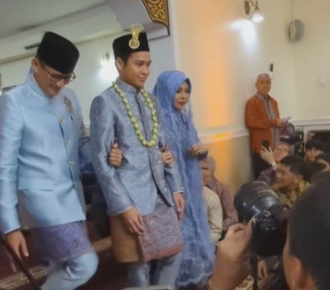 Sandiaga Uno menikahkan putrinya, Anneesha Atheera Uno dengan Panji Bahas Dwiprakoso pada Sabtu (23/9).