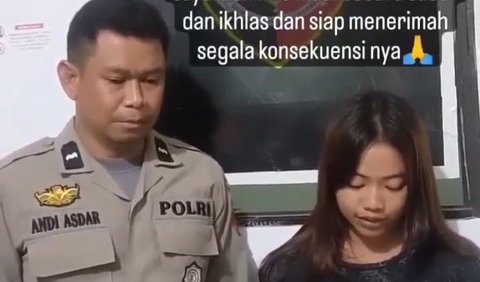 Masih dengan akun yang sama, pada slide lain menampakkan wanita muda tengah berada di kantor polisi. Diketahui, perempuan muda mengunggah video body shamingnya ke akun pribadi bernama <i>@nunuutt._ .</i><br>