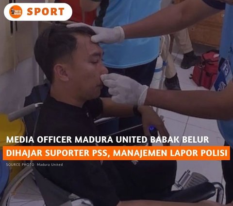 Media officer Madura United, Ferdiansyah Alifurrahman, dikeroyok sejumlah suporter PSS Sleman pada Minggu petang (24/9/2023) di ruang konferensi pers Stadion Maguwoharjo, Sleman.