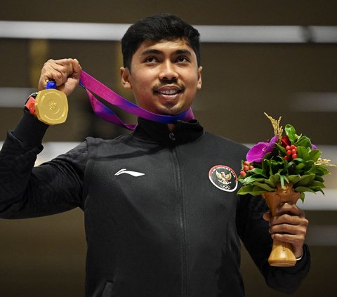 FOTO: Momen Tim Menembak Putra Indonesia Raih Medali Emas dan Perunggu di Asian Games ke-19 Hangzhou