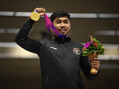 FOTO: Momen Tim Menembak Putra Indonesia Raih Medali Emas dan Perunggu di Asian Games ke-19 Hangzhou