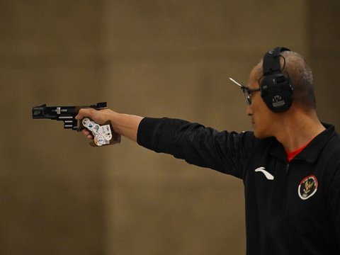 FOTO: Momen Tim Menembak Putra Indonesia Raih Medali Emas dan Perunggu di Asian Games ke-19 Hangzhou