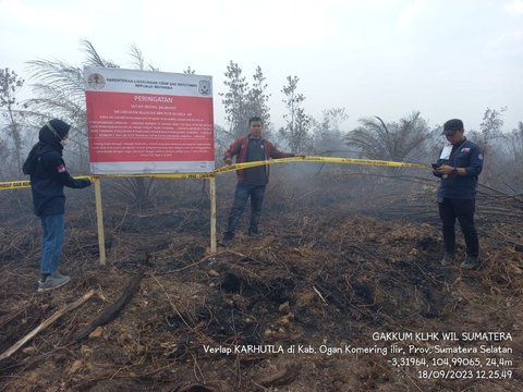 6 Lokasi Karhutla di Sumsel Disegel, 5 di Antaranya Milik Perusahaan