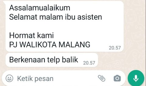 Widianto, Kepala Dinas Komunikasi dan Informasi Pemkot Malang mengatakan, nomor tersebut dipastikan buka nomor Pj Wali Kota Malang. <br>