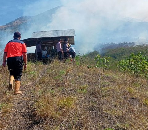 Lereng Gunung Agung Bali Terbakar, Petugas Masih Berusaha Capai Lokasi
