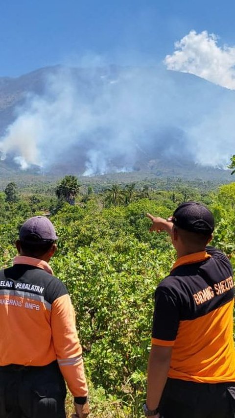 Kebakaran Lereng Gunung Agung Meluas hingga 80 Hektare, Kawasan yang Terbakar Bertambah