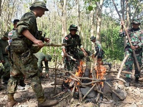 Prajurit Marinir Indonesia Kenalkan Cara Bertahan Hidup Di Hutan Kepada Angkatan Darat Jepang Dan Singapura