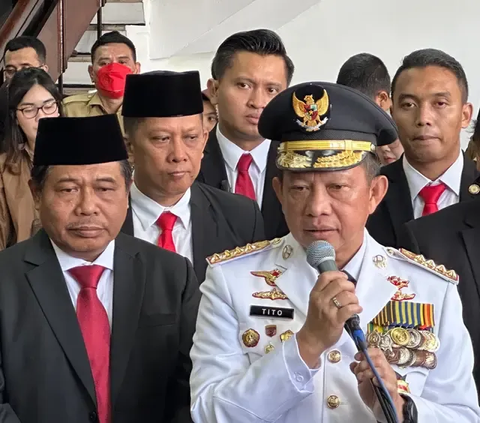 Menteri Dalam Negeri (Mendagri) Tito Karnavian resmi melantik 9 Penjabat (Pj) Gubernur di Kantor Kementerian Dalam Negeri (Kemendagri), Jakarta Pusat.