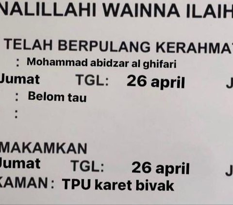 Heboh Abidzar Al Ghifari Bikin Syok Saat Tiba-Tiba Umumkan Meninggal Tanggal 26 April