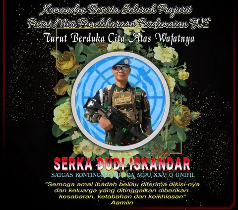Dalam laman pmpp-tni.mil.id, komandan dan seluruh prajurit Pusat Misi Pemeliharaan Perdamaian Tentara Nasional Indonesia menyampaikan ucapan duka cita atas meninggalnya Serka Dudi Iskandar.