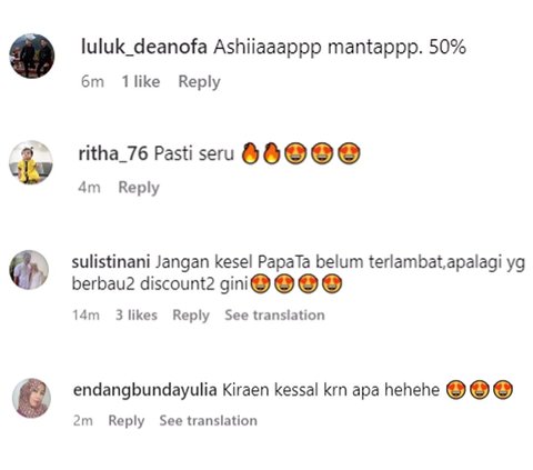 Capture Comment IG Atta Halilintar.