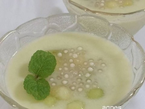 Resep Es Melon Sago Nata de Coco