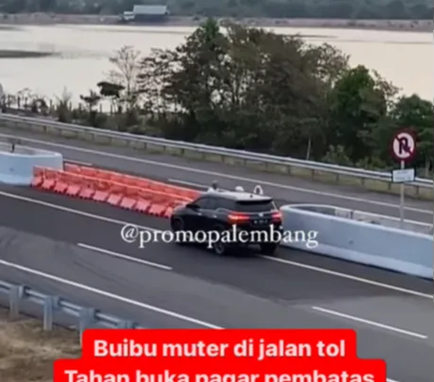 The Power of Emak-Emak Act on the Toll Road! Relaxingly Sliding the Road Barrier, Bringing Fortuner to Turn Around