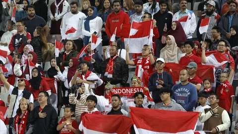 FOTO: Momen Suporter Diaspora Indonesia Penuhi Stadion Saat Pasukan Garuda Habisi Vietnam di Piala Asia 2023