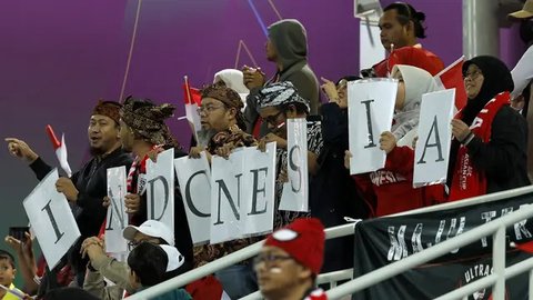 FOTO: Momen Suporter Diaspora Indonesia Penuhi Stadion Saat Pasukan Garuda Habisi Vietnam di Piala Asia 2023