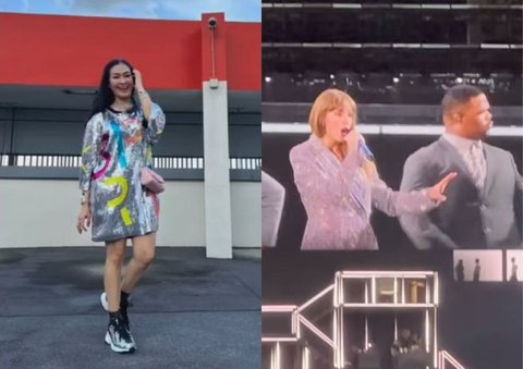 Potret Iis Dahlia Nonton Konser Taylor Swift di Singapura, Gaya Busananya Jadi Sorotan