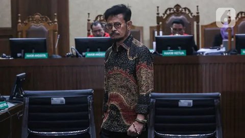 FOTO: Ekspresi Syahrul Yasin Limpo saat Berterima Kasih dan Minta Maaf usai Divonis 10 Tahun Penjara