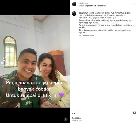 1,5 Tahun Menikah, Claudia Istri Aprilio Manganang Mendadak Bahas Perpisahan, Akan Bercerai?