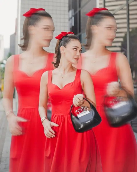 Potret Luna Maya Bergaya Vintage Dalam Balutan Dress Merah Menyala Harganya Tembus Puluhan Juta, Cantiknya Gak Karuan