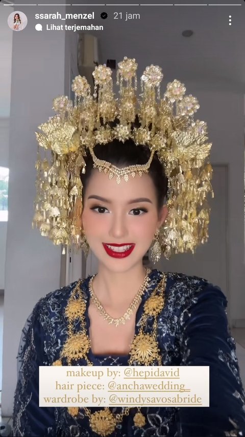 Sarah Menzel memposting potongan video behind the scene setelah dirias ala pengantin.