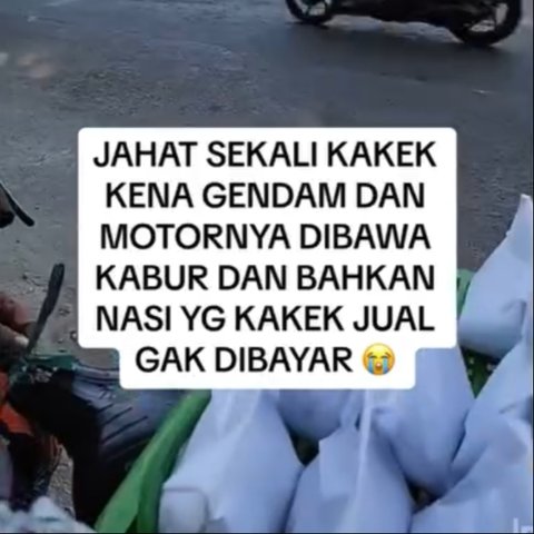 Jadi Korban Gendam, Kakek Ini Kehilangan Motor dan Nasi Dagangannya Tak Dibayar