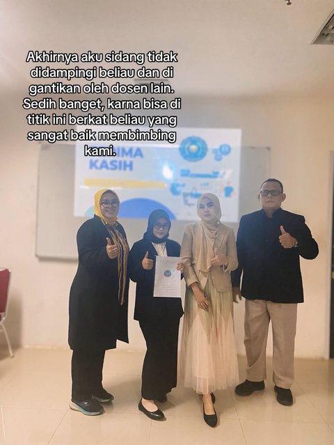 Tak lama setelah itu, Alfinah pun mendapatkan kabar jika dosen tersebut mengalami sakit dan dirawat di rumah sakit. Sempat ingin berniat menjenguknya, namun sang dosen tak dapat dijenguk lantaran masih di ICU.