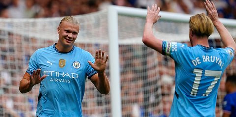 Pujian Selangit Pep Guardiola untuk Erling Haaland: Dia Sudah Selevel Lionel Messi dan Cristiano Ronaldo