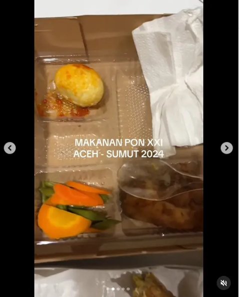 Potret Menu Makan Atlet PON XXI Aceh-Sumut. (Sumber: X/@MafiaWasit)