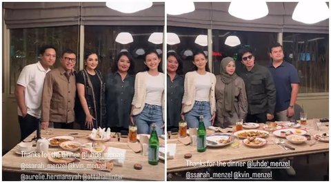 Potret Dinner Sarah Menzel Bareng Keluarga Azriel. (Sumber: Instagram/azriel_hermansyah)