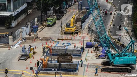 FOTO: Penampakan Terkini Progres Pembangunan MRT Jakarta Fase 2A Bundaran HI-Kota