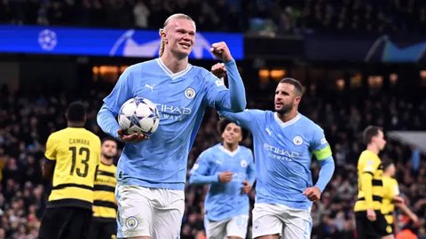 Manchester City - Ilustrasi Erling Haaland berbagai gaya (Bola.com/Adreanus Titus)