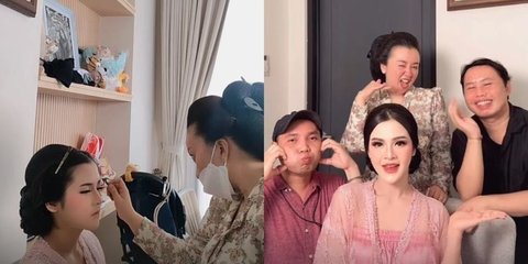 Sebelum prosesi tedhak siten dimulai, Bella Bonita terlihat sedang dirias oleh MUA. Ibu dari Dek Cunda ini dikenal memiliki kecantikan yang paripurna.<br>